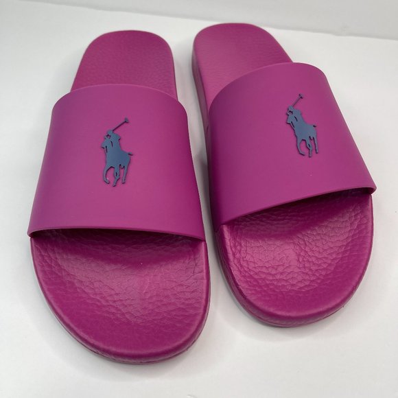 Polo Ralph Lauren Other - NEW Polo Ralph Lauren Classic Pool Slide Sandals Vivid Pink w/ Blue Pony Size 14